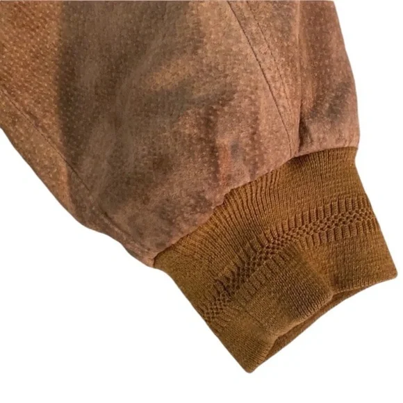 Lightly Distressed Vintage Suede Bomber Jacket - Picture 4 of 6